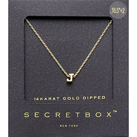 -J- Secret Box _ 14K Gold Dipped Monogram Pendant Necklace
